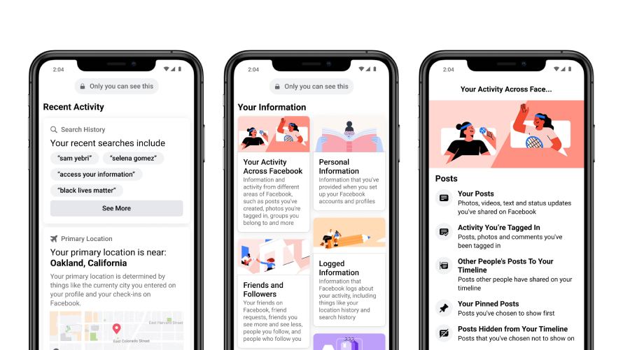 Screenshots of Access Your Information 