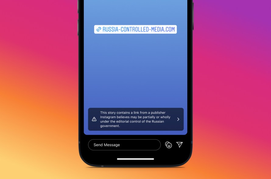 Product mock of link notice